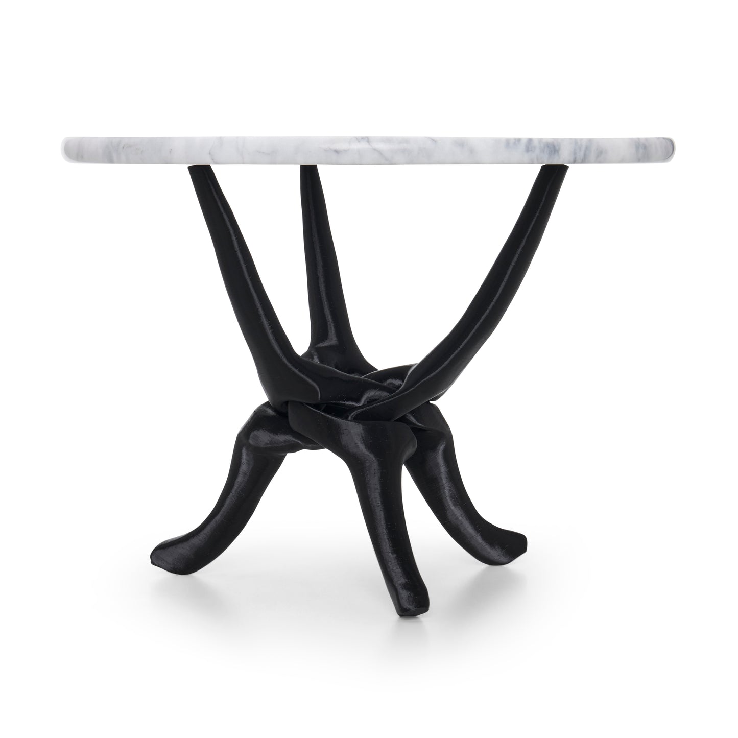 Black Stand with Off-White Natural Marble Top