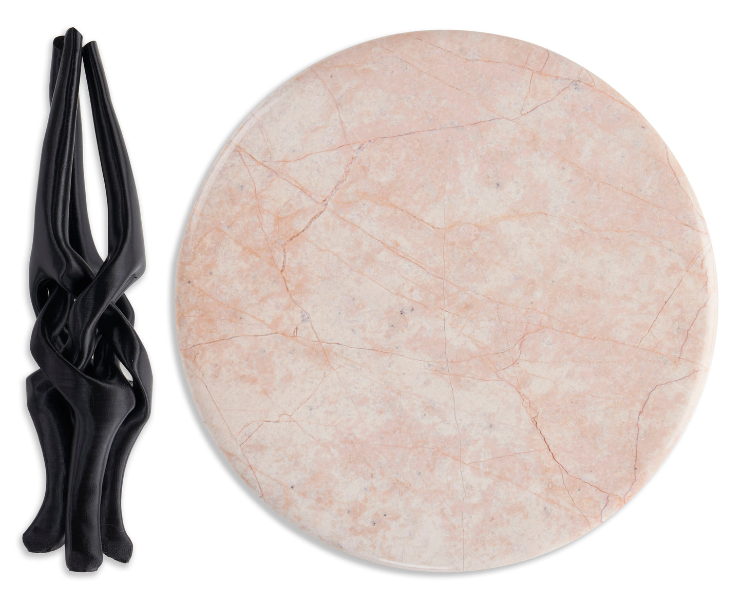 Black Stand with Pink Natural Marble Top