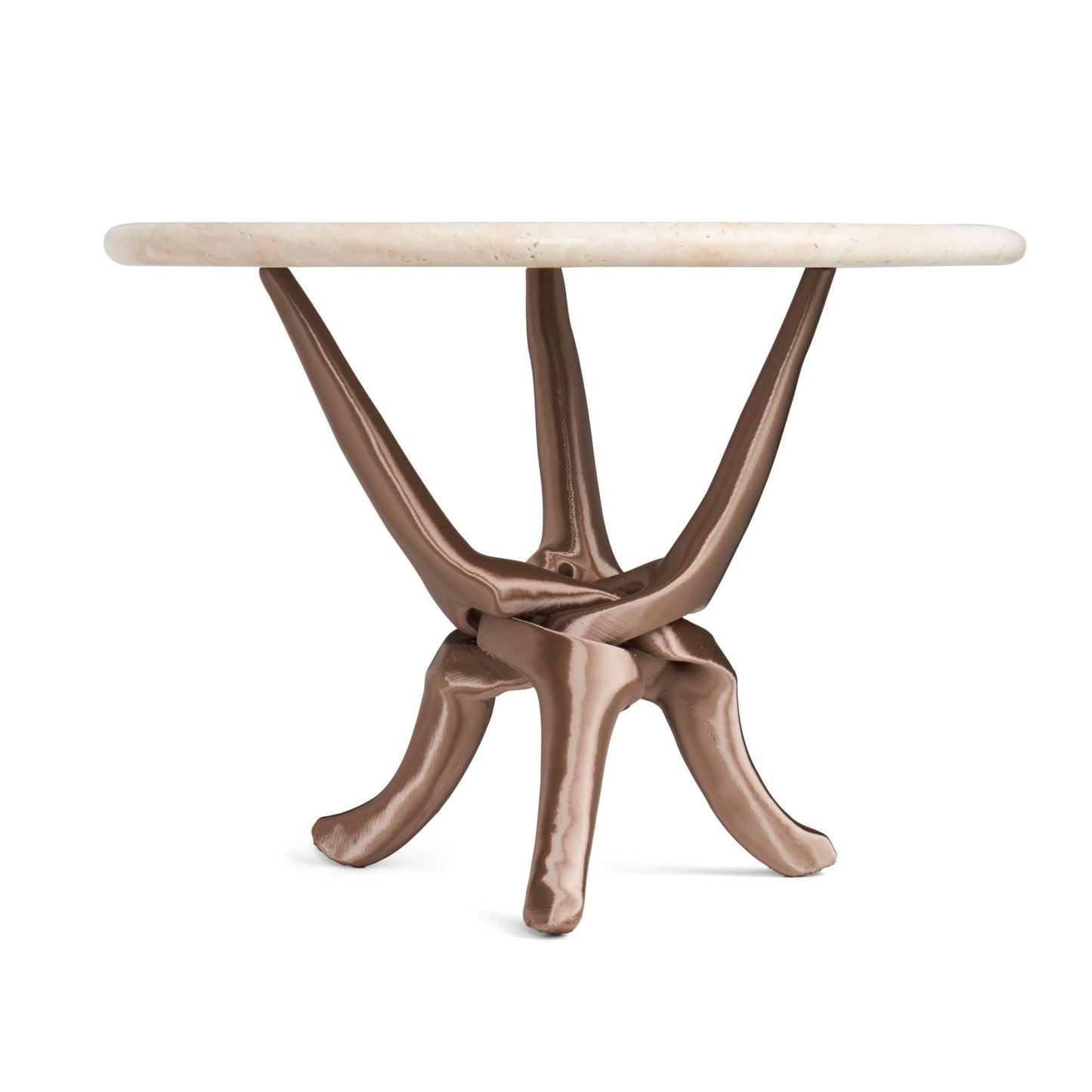 Campagne Gold Stand with Beige Travertine Natural Top