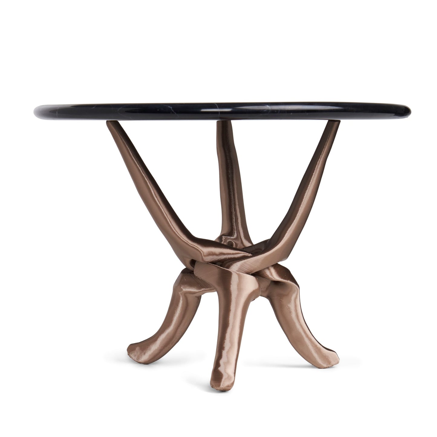 Campagne Gold Stand with Black Natural Marble Top