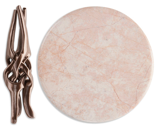 Campagne Gold Stand with Pink Natural Marble Top