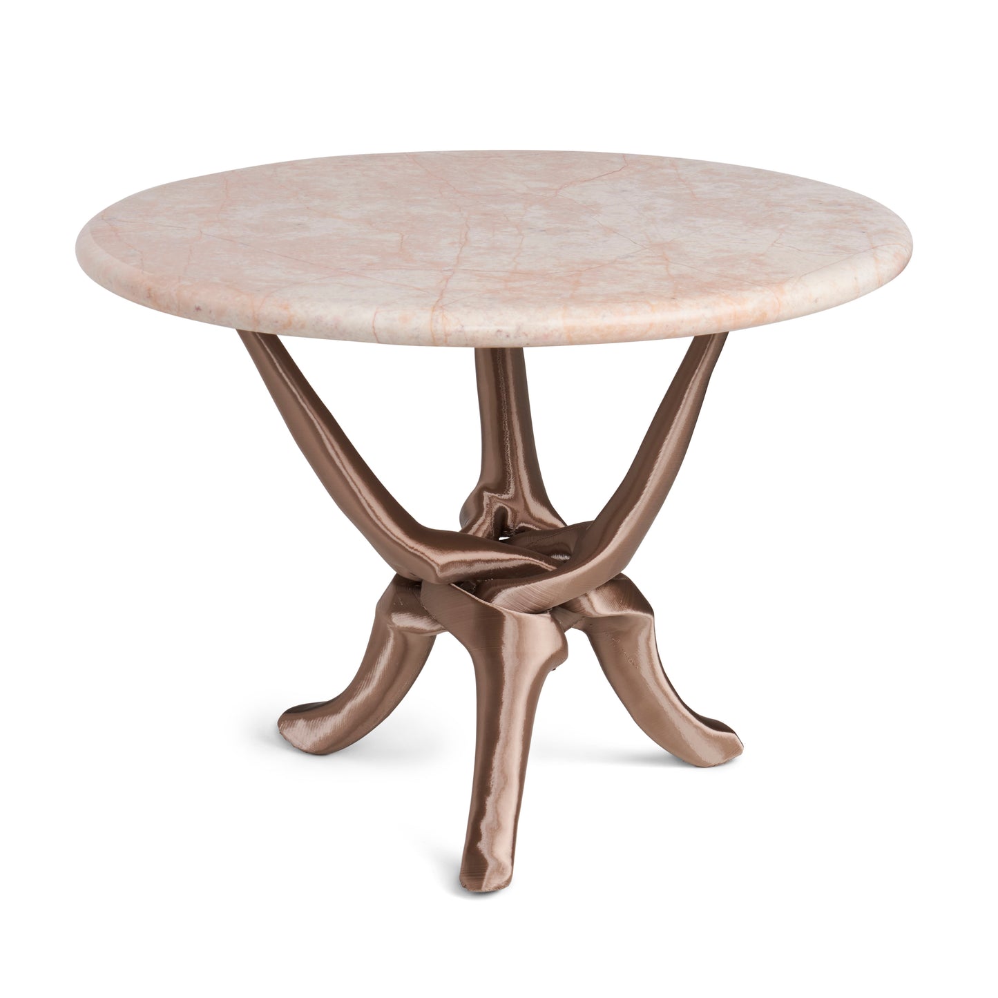 Campagne Gold Stand with Pink Natural Marble Top