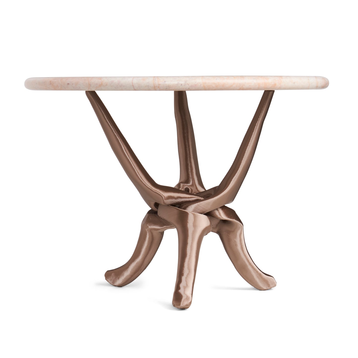 Campagne Gold Stand with Pink Natural Marble Top