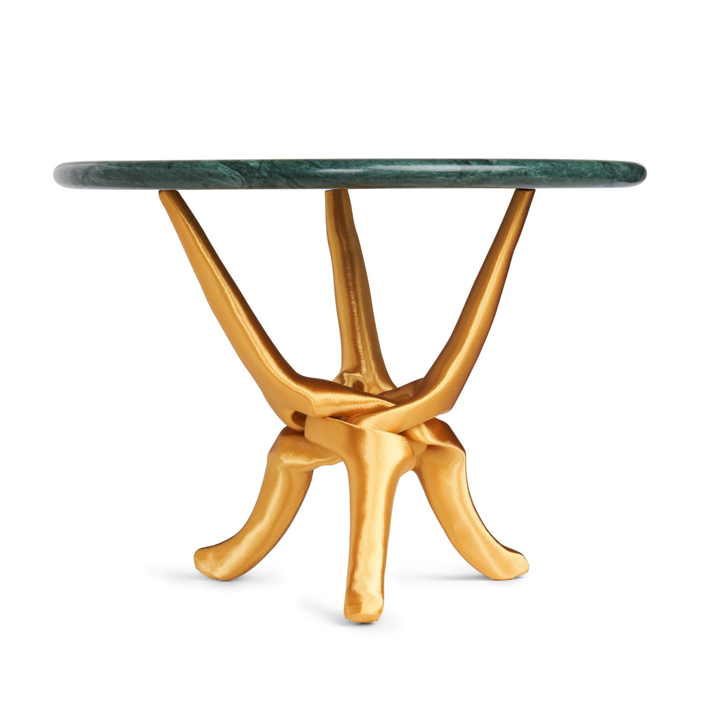 Gold Stand with Green Natural Marble Top