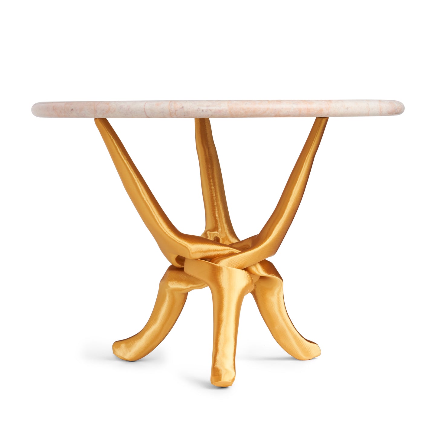 Gold Stand with Pink Natural Marble Top