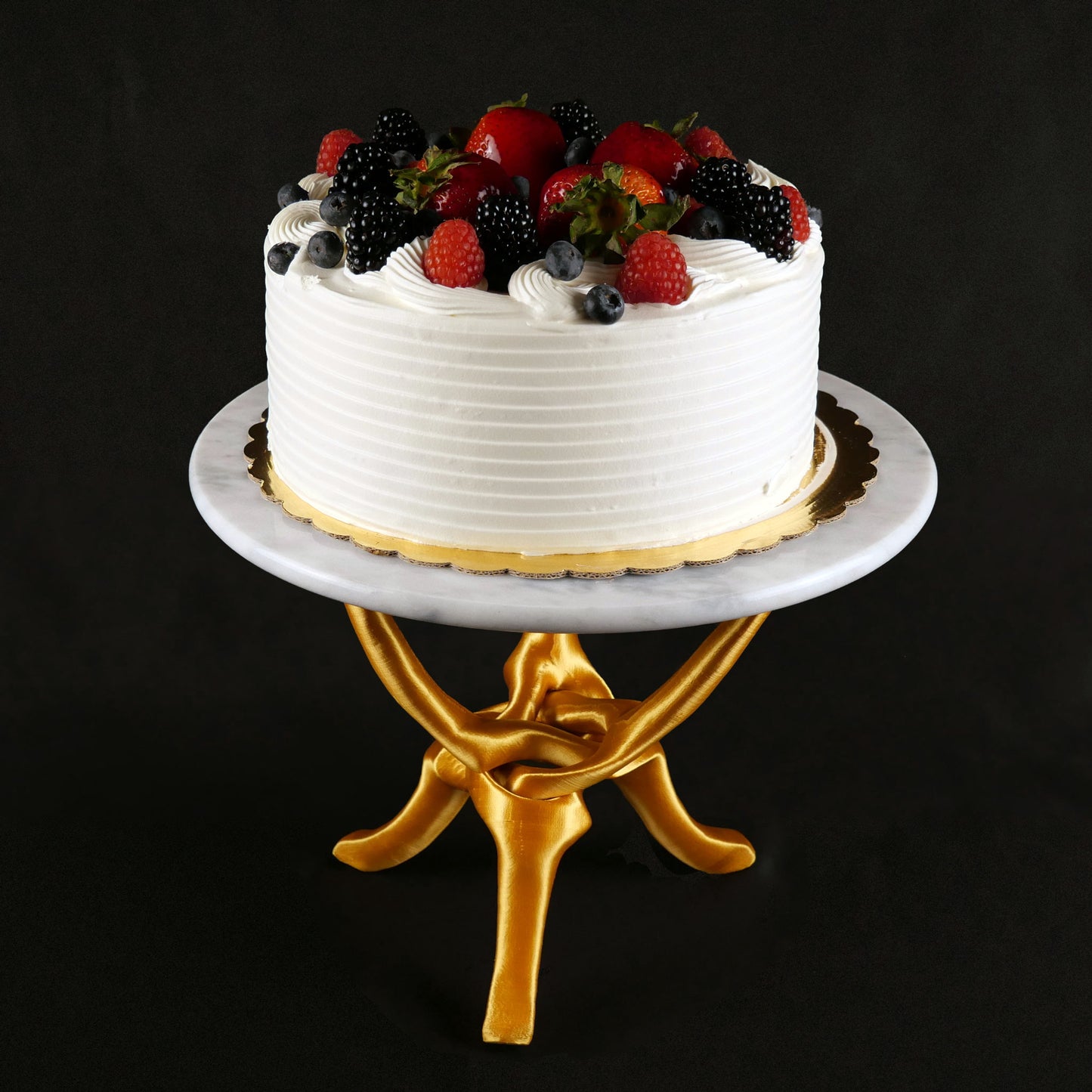 Gold Stand with Off-White Natural Marble Top