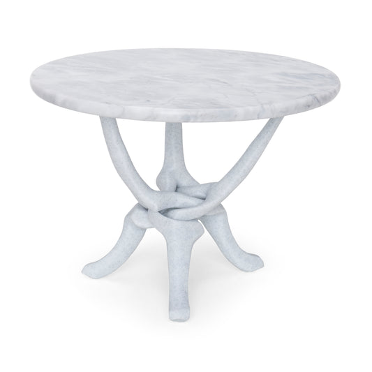 Grey Marble Stand with Off-White Natural Marble Top