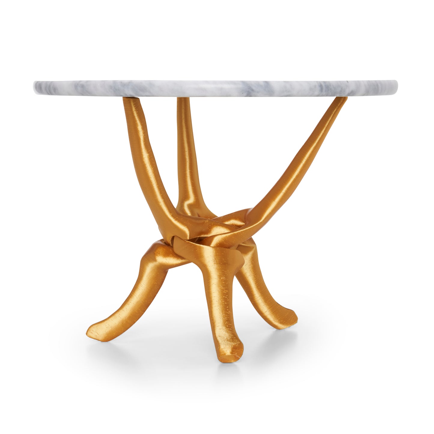 Gold Stand with Off-White Natural Marble Top