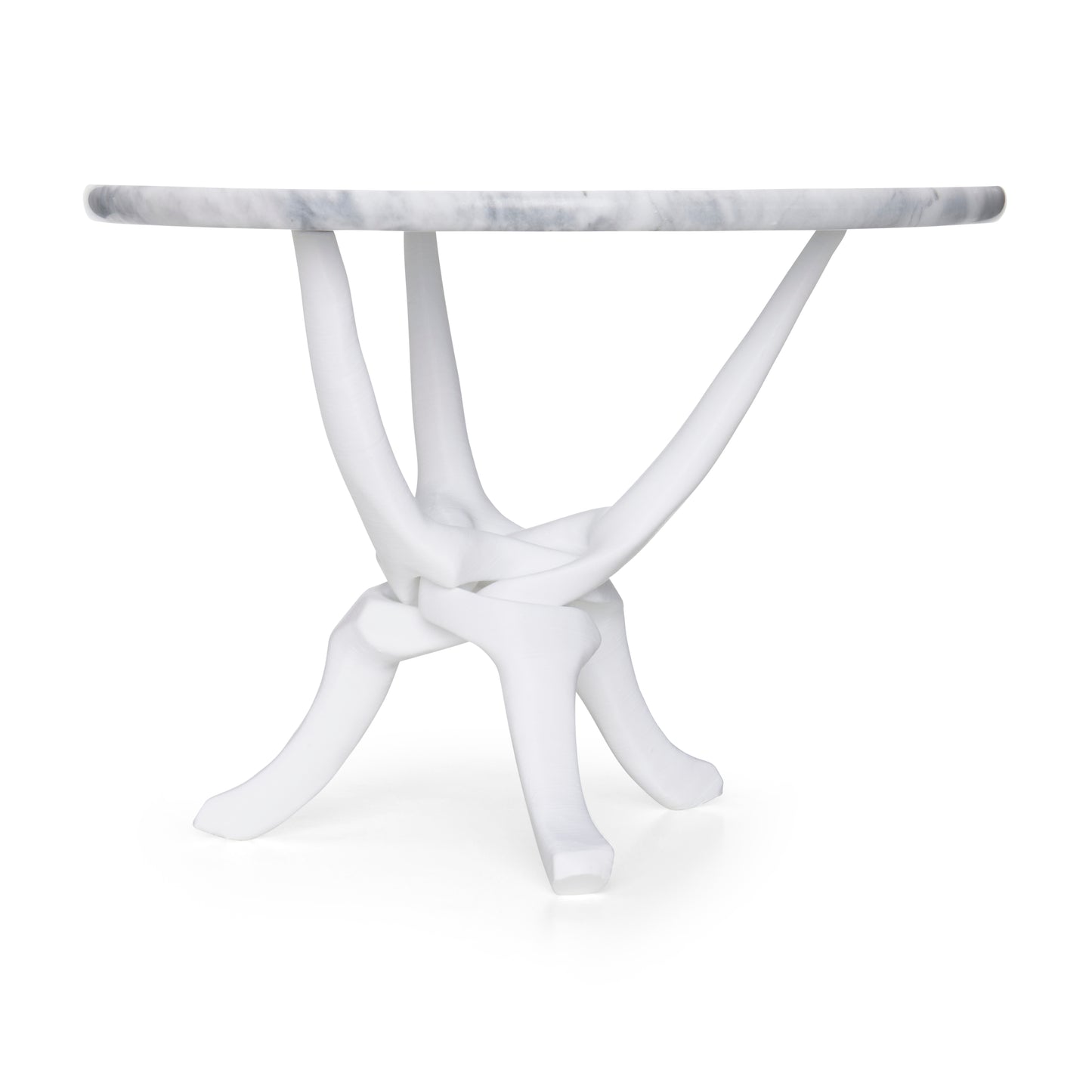 White Stand with Off-White Natural Marble Top