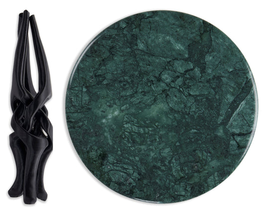 Black Stand with Green Natural Marble Top