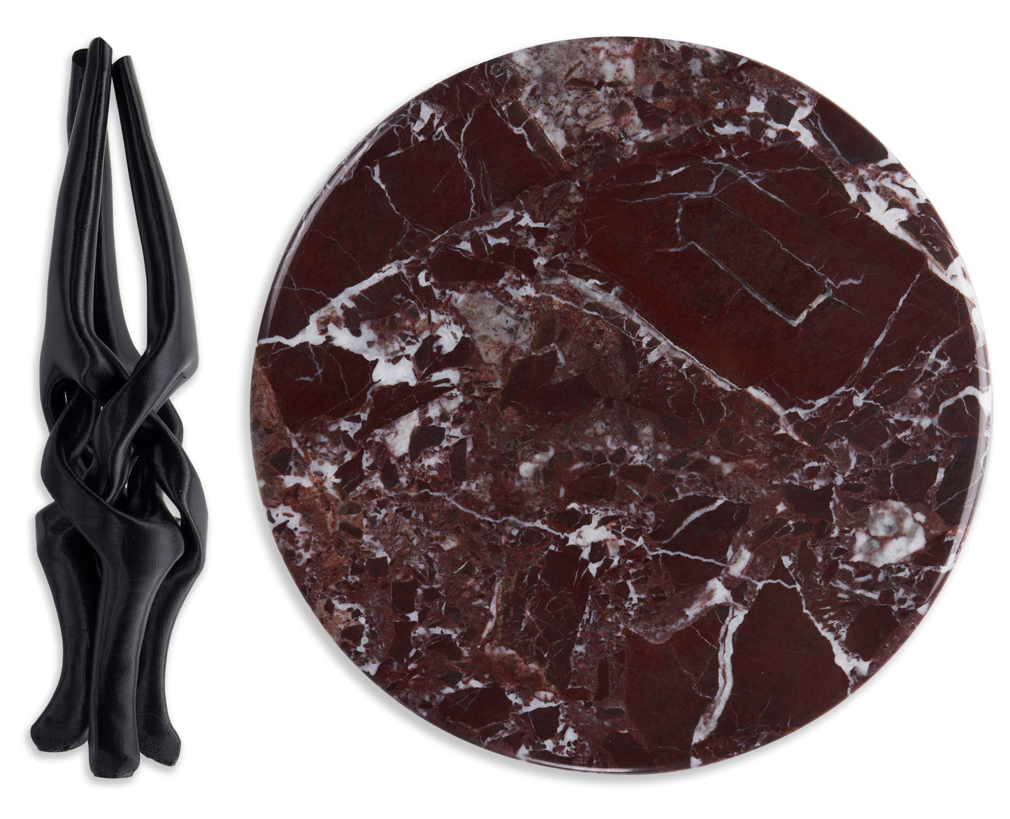 Black Stand with Red Natural Marble Top