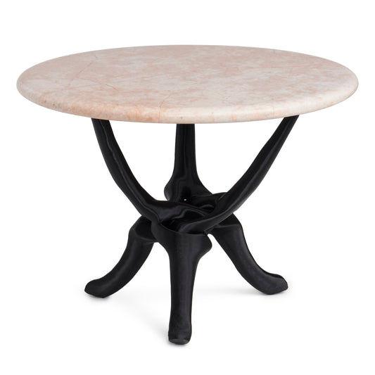 Black Stand with Pink Natural Marble Top