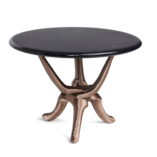 Campagne Gold Stand with Black Natural Marble Top