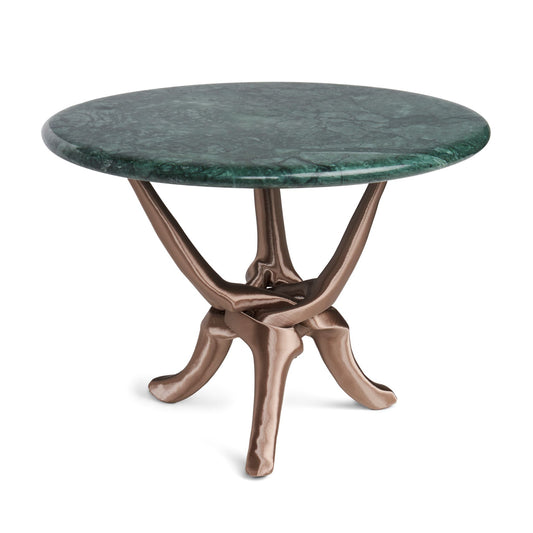 Campagne Gold Stand with Green Natural Marble Top