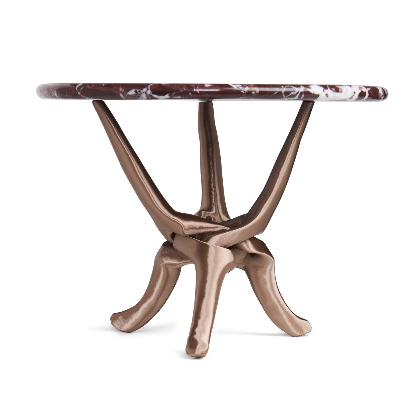 Campagne Gold Stand with Red Natural Marble Top