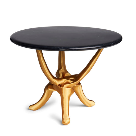 Gold Stand with Black Natural Marble Top