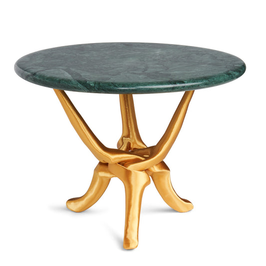 Gold Stand with Green Natural Marble Top