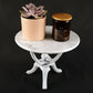 Grey Marble Stand with Off-White Natural Marble Top