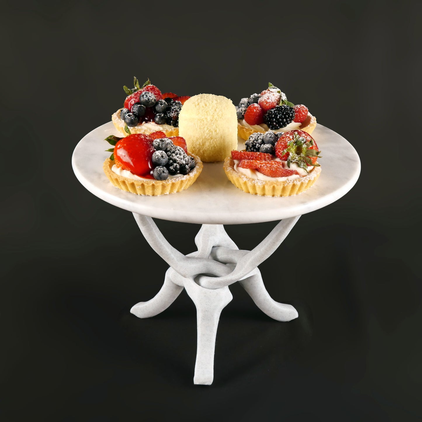 Grey Marble Stand with Off-White Natural Marble Top