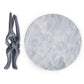 Silver/Grey Stand with Off-White Natural Marble Top