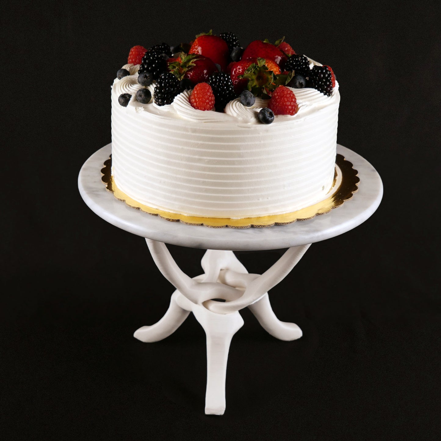 White Stand with Off-White Natural Marble Top